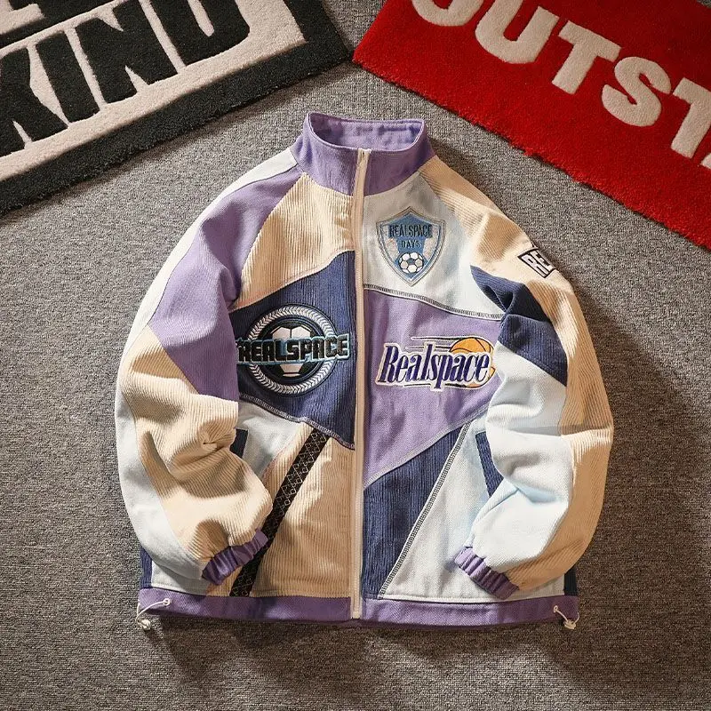 

Loose Men's American Sle Baseball Jaet Autumn Winter plus Size 300 Pou Racing Car Coat Youth Trendy Streetwear