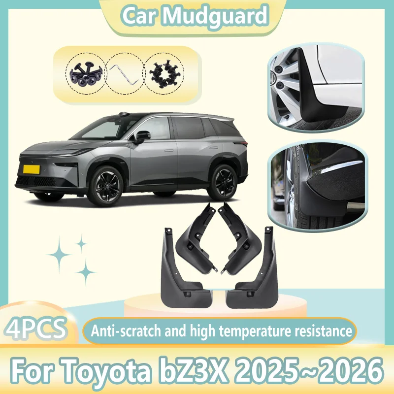 

4 шт. автомобильные брызговики для Toyota bZ3X 2025 2026 брызговики против брызг брызговик колесо крыло автозапчасти инструменты аксессуары