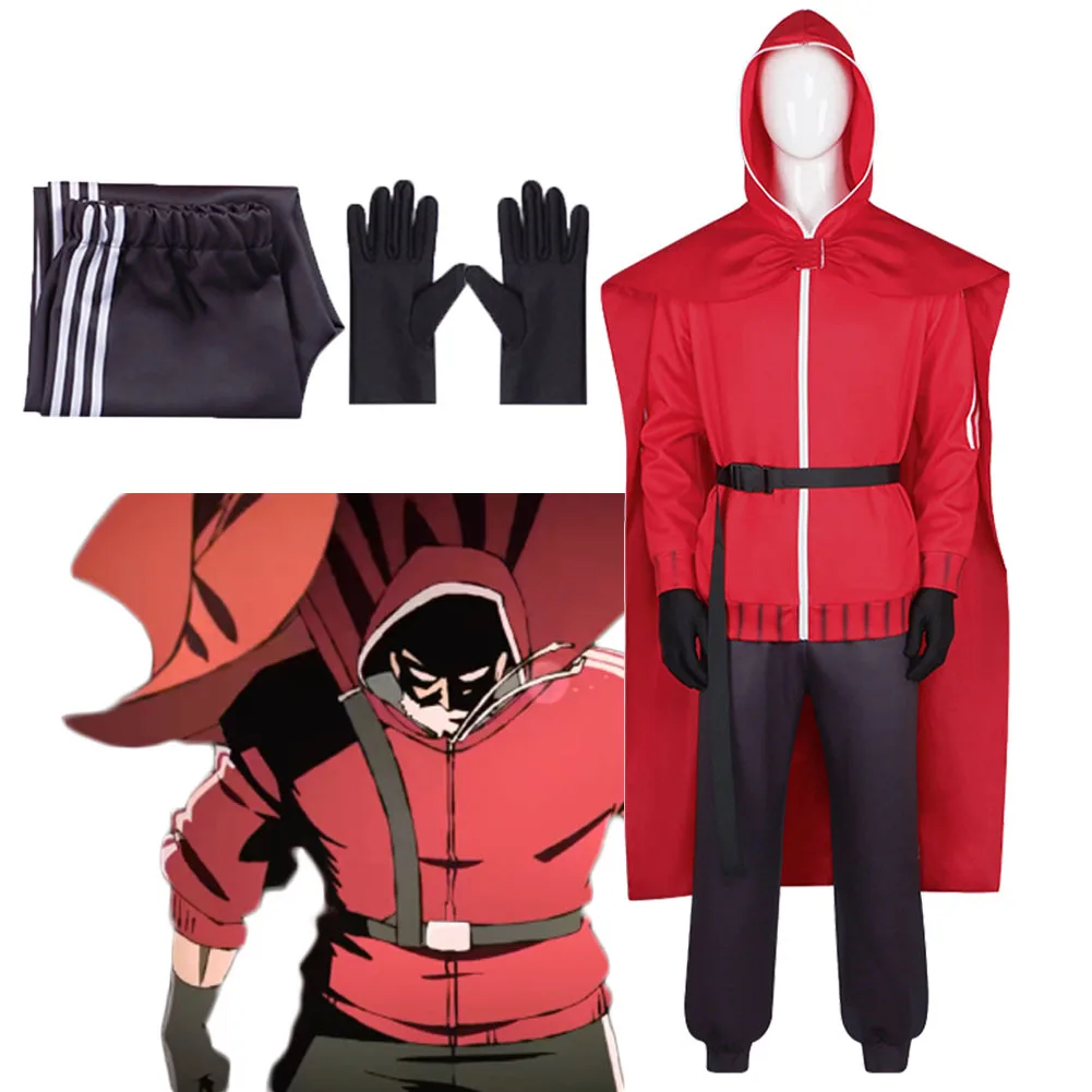

Anime Sanda Cosplay Red Coat Cloak Black Pants Clothing Set Disguise Santa Claus Costume Halloween Party Carnival Outfits Suits