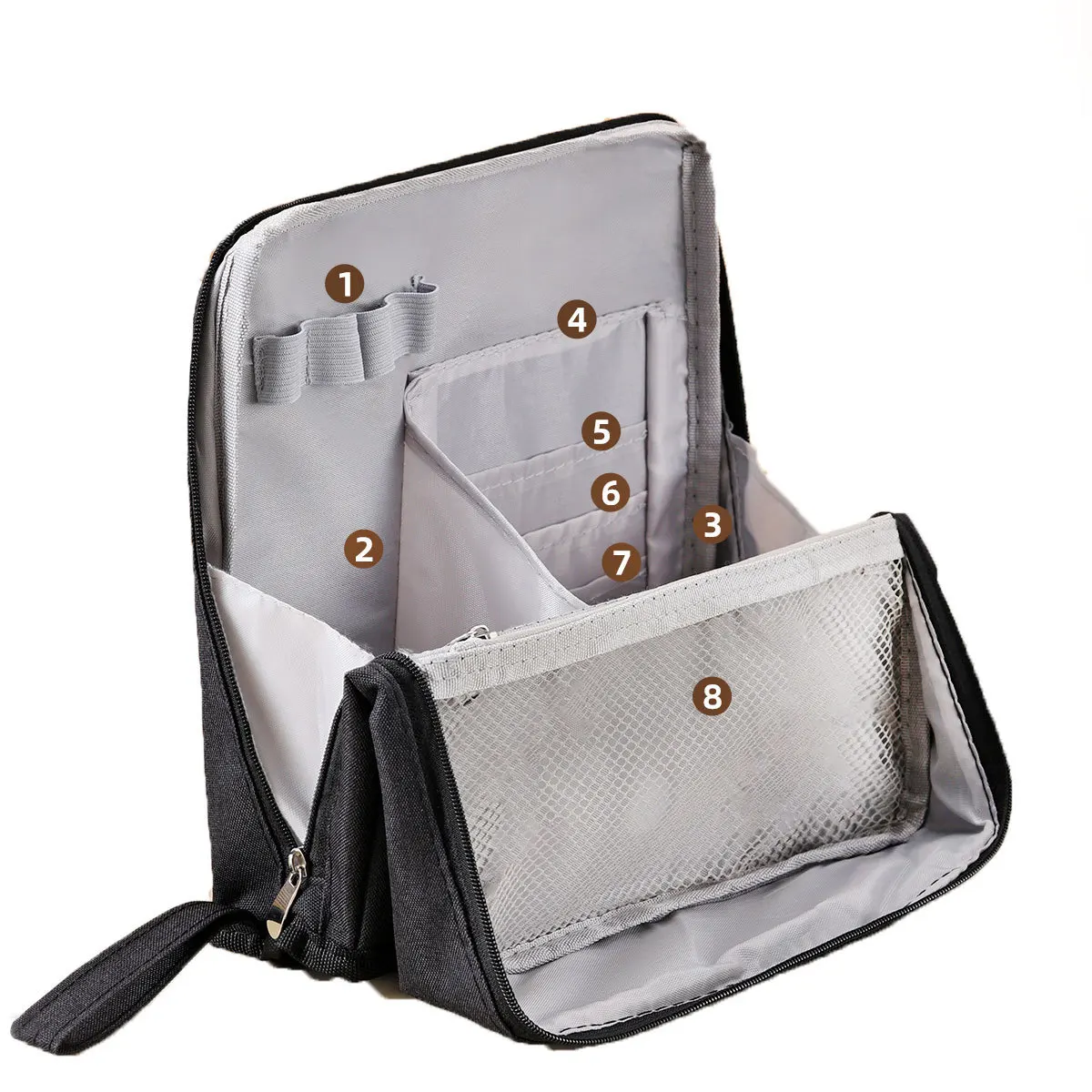 Magnetic cosmetic  large opening vertical large capacity cosmetic storage  office desktop finishing  pencil  bag