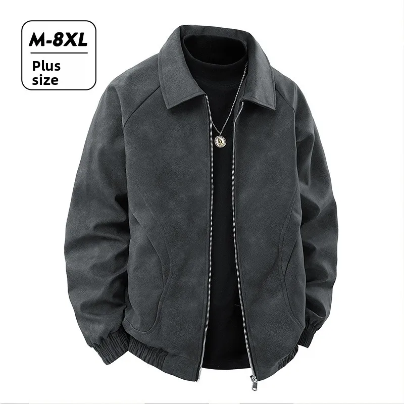 

plus Size Casual Sli Men's Jaet Coat Spring Autumn New Sle Loose Fit Collar up irt Trendy Haome Polyester Nylon ...