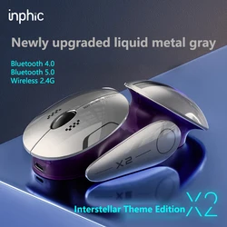 Inphic X2 V2 Wireless Gaming Mouse Metal Base Rechargeable Silent Office Bluetooth Mouse For Computer Laptop Office Game