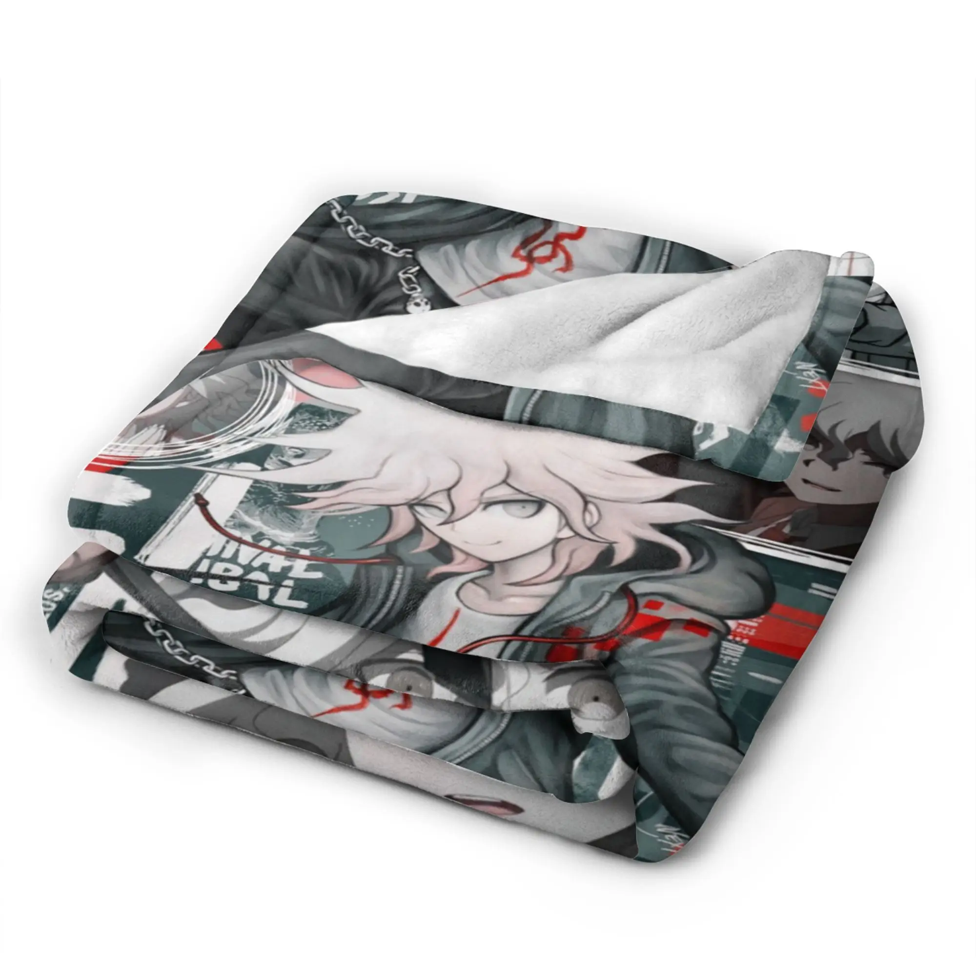 Danganronpa Flannel Blankets Winter Nagito Komaeda The Ultimate Soft Durable Bedding Throws for Students Bedspread Sofa Bed