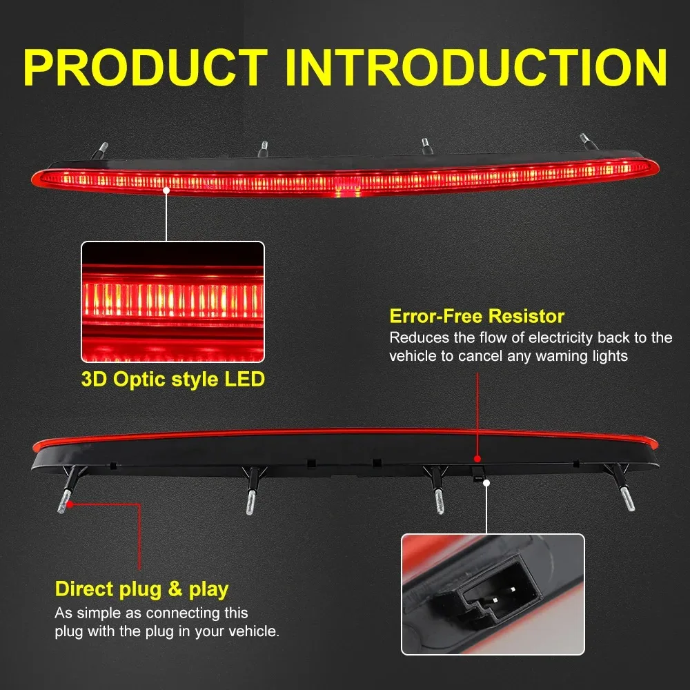 Applicable to the third brake signal lights of 2008-2013 BMW 1 Series (E82, E88), 135i rear lights, high-position brake lights
