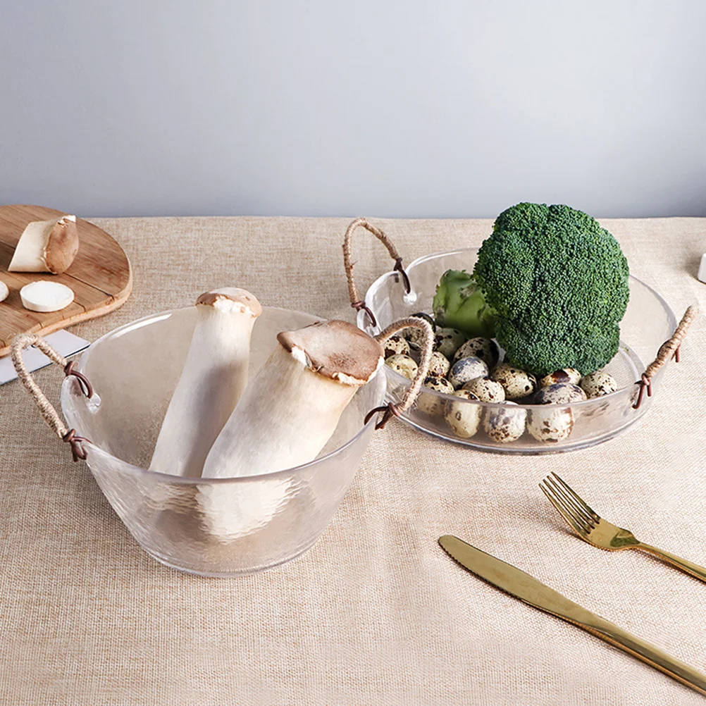 وعاء سلطة إبداعي بمقبض بكلتا الأذنين، مادة زجاجية، تجمعات عائلية، حفلات الزفاف، الحانات، المطاعم، الاستخدامات الواسعة