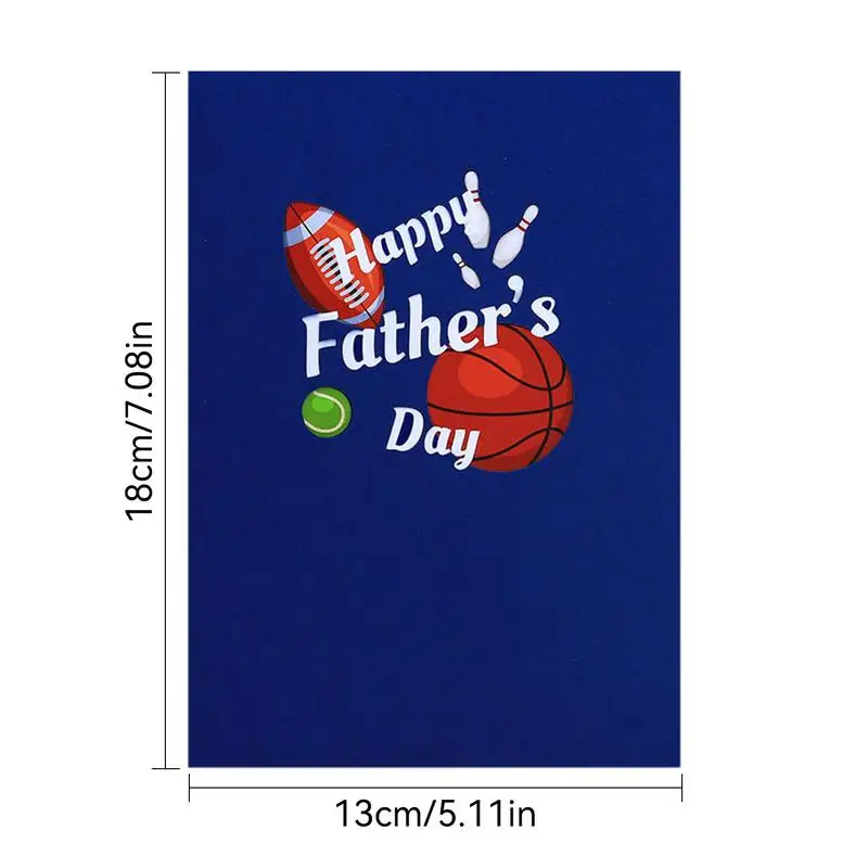 Tarjeta de felicitación emergente para el Día del Padre, tarjeta de felicitación con logotipo de juego de pelota, suministros de fiesta para hombres, padres, abuelos