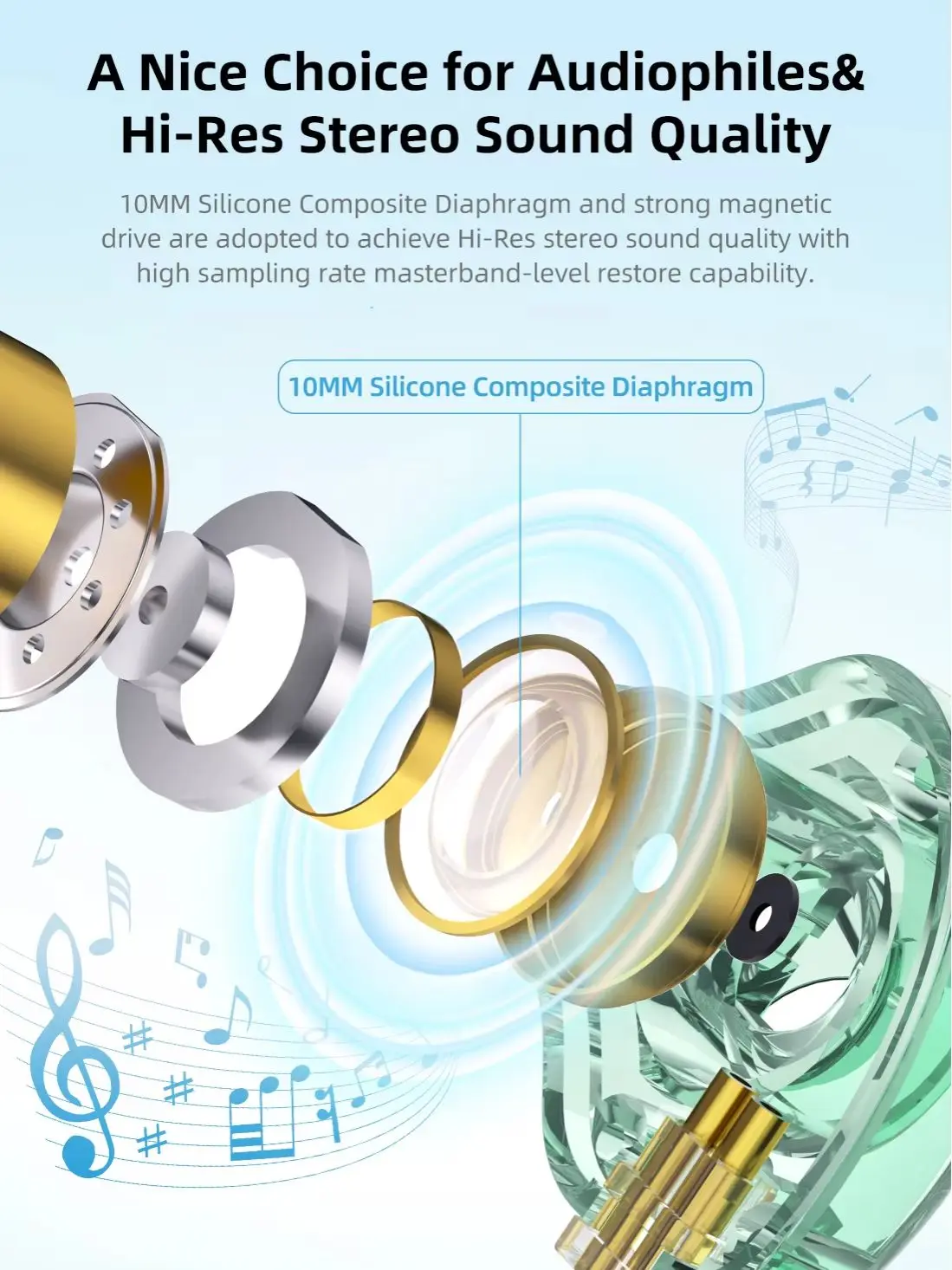 KBEAR Rosefinch HiFi słuchawki douszne OFC odłączany kabel audio przewodowy monitor słuchawkowy dynamiczny zestaw słuchawkowy do muzyki Lark słuchawki douszne IEM — zdjęcie produktu 2