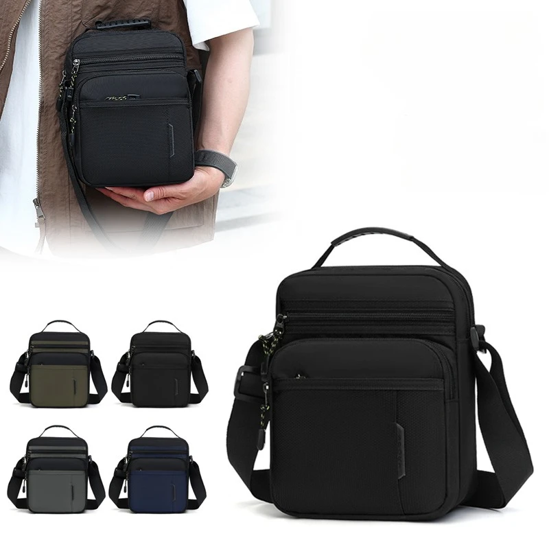 Men's Traveling Shoulder Bag Fashion Casual Patchwork Handbag High Quality Oxford Cloth Waterproof Multifunctional Crossbody Bag