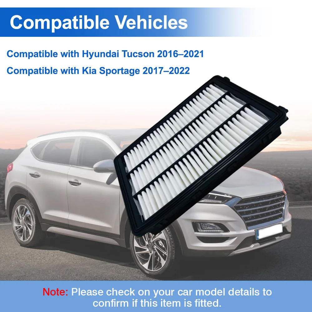 

For Hyundai Tucson 2016–2021 Kia Sportage 2017–2022 Car Engine Air Filter Replacement accessories 28113-D3300 FDA12065