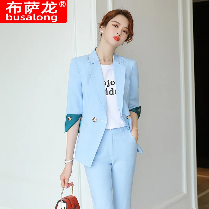 Spring and Summer New Elegant Graceful Mid-Sleeve Suit Coat Women's Clothing Business Formal Wear Work Clothes Business Wear Fas