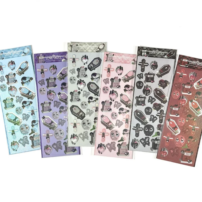 Creative Laser Glitter 3D Modeling Cartoon Dark Style Crucifix Stickers Handbook Star Card Photo Notebook DIY Decorative Sticker