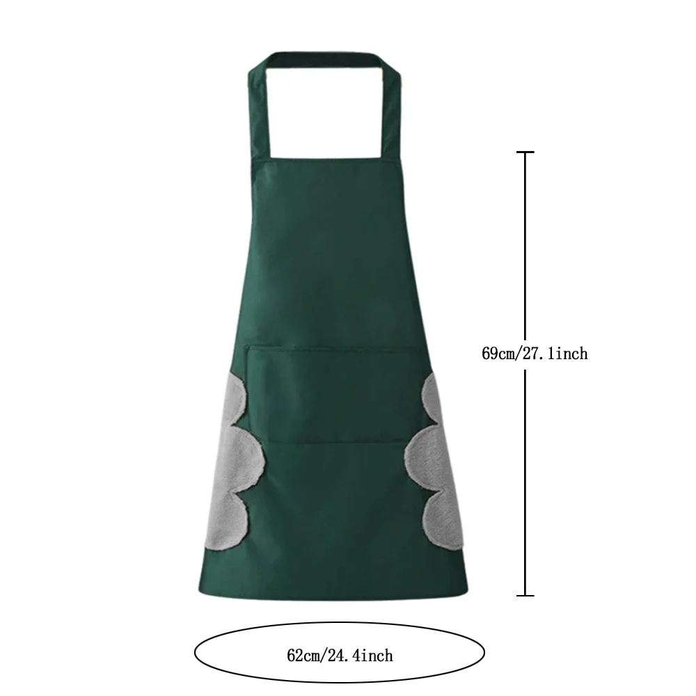 New Fashion Kitchen Aprons for Woman Men Chef Work Apron Waterproof Clean Uniform Avocado Pattern Beauty Wipe Hand Overalls