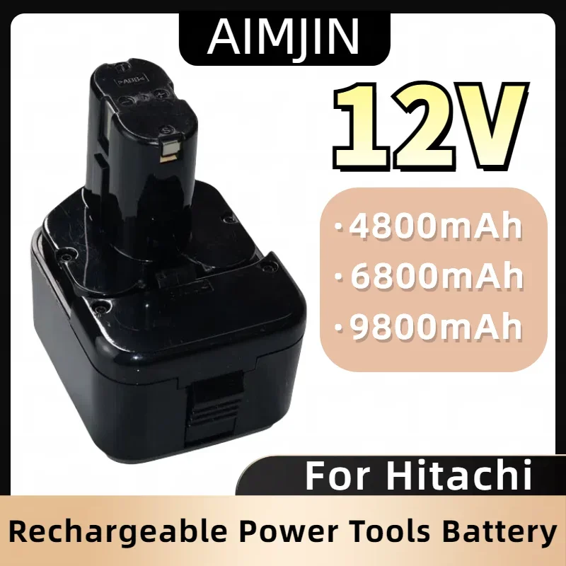 

For Hitachi 12V 4800/6800/9800/12800mAh Rechargeble Battery, Compatible EB1214S EB1220BL EB1212S WR12DMR CD4D DH15DV C5D, DS12