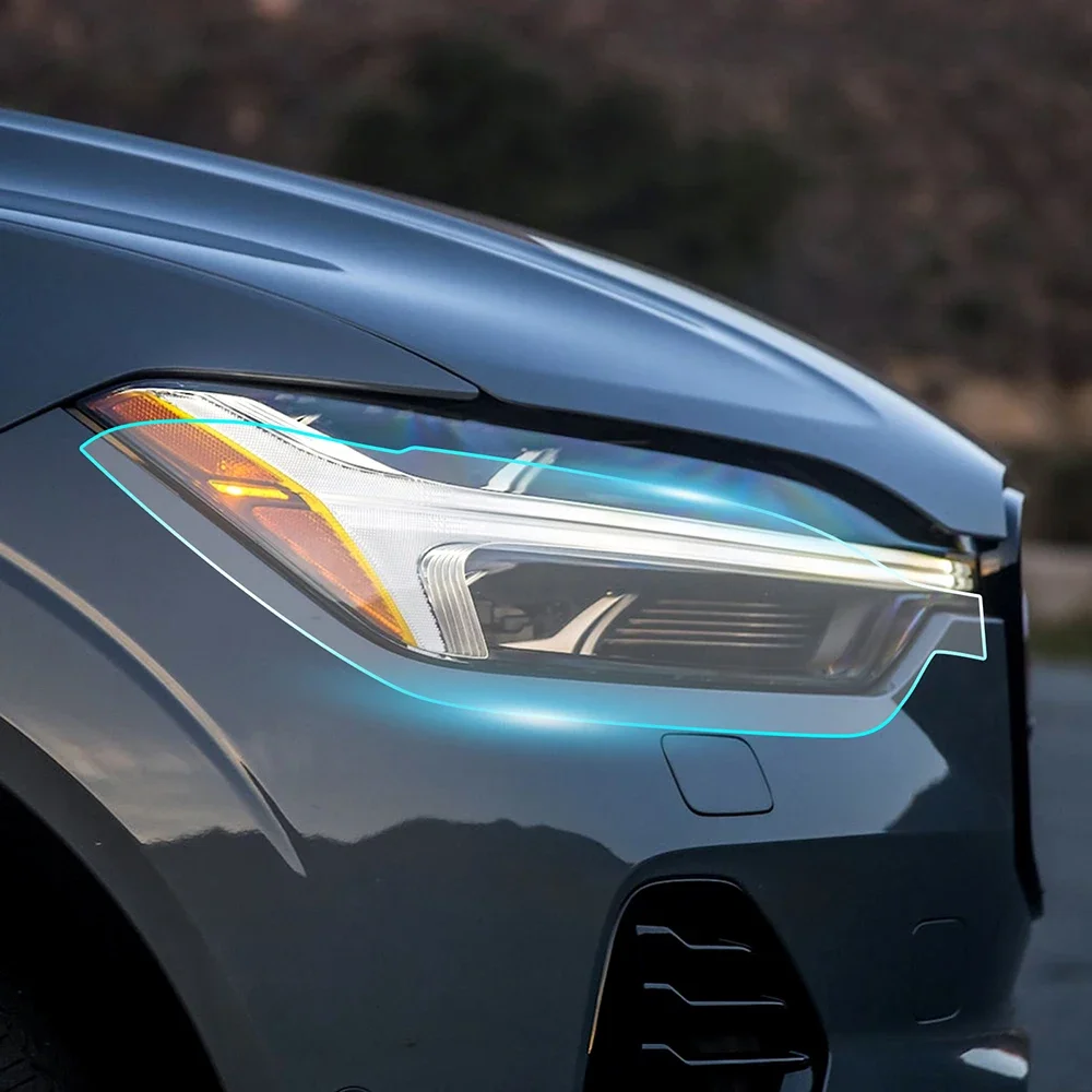 

Для Volvo XC60 Inscription R Design 2022-2024: Предварительно вырезанная прозрачная защитная пленка из ТПУ 8.5mil для фар и зеркал заднего вида (PPF)