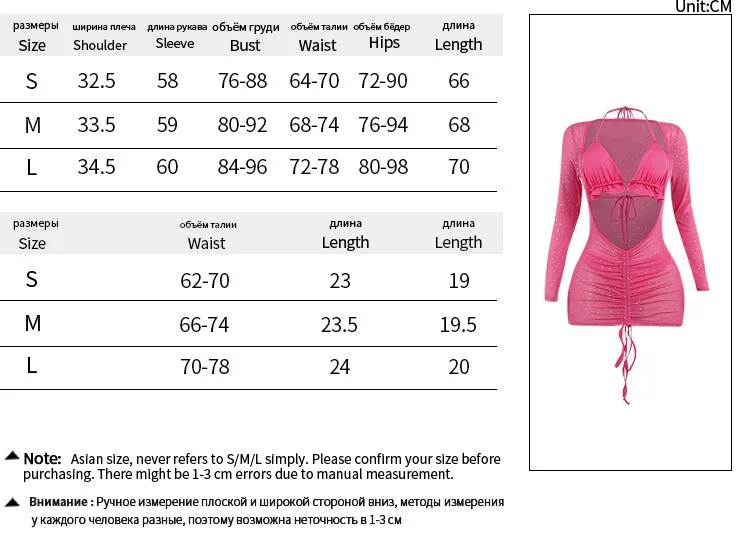 SKMY lato nowa odzież Y2k Sexy Slim Fit wakacje na plaży stroje biustonosz z paskiem szorty i sukienka z długim rękawem musujące zestaw dla kobiet