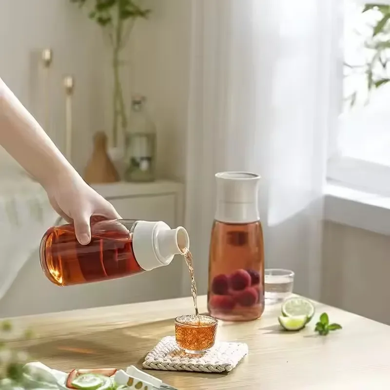 High Quality Glass Fruit Wine Infusion Container Leak Proof Tea Lemonade Soaking Bottle With Filter Glass Beverage Jug