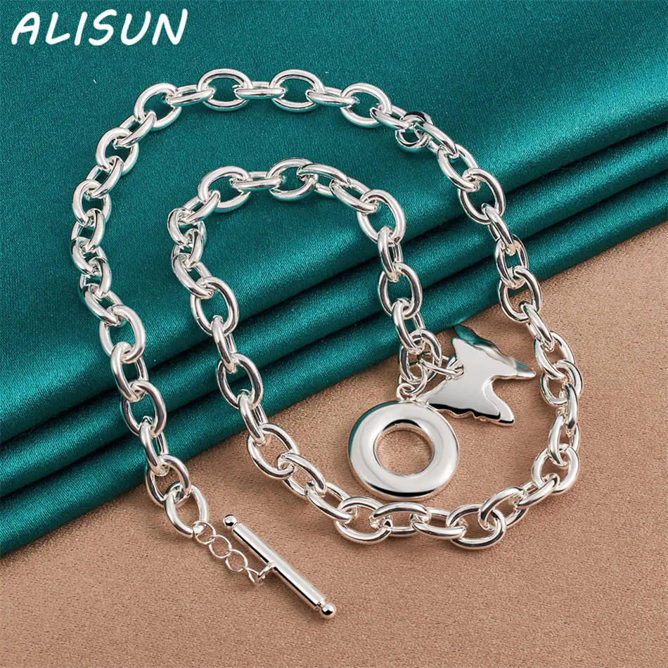 

ALISUN 925 Sterling Silver 45cm Butterfly Necklace For Women Anniversary Gift Popular Wild Fashion Romantic Jewelry