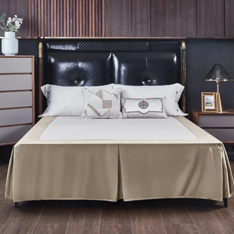 150/180/200cm Solid Color Split Corners Bed Skirt Home Hotel Bed Skirt Bed Cover Twin/Full/Queen/King Size 38cm Height