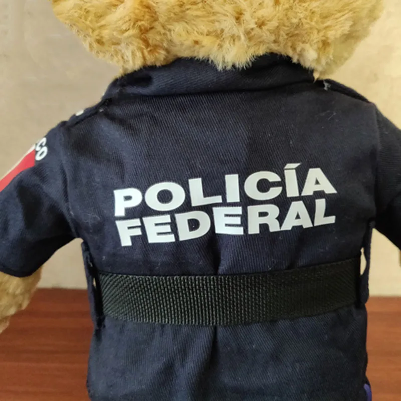 Police Ted Bear Teddy Mexico Policia Federal Dress SWAT Cloth Plush Toy Stuffed Doll Cartoon Animal Policewoman Boy Girl Gift