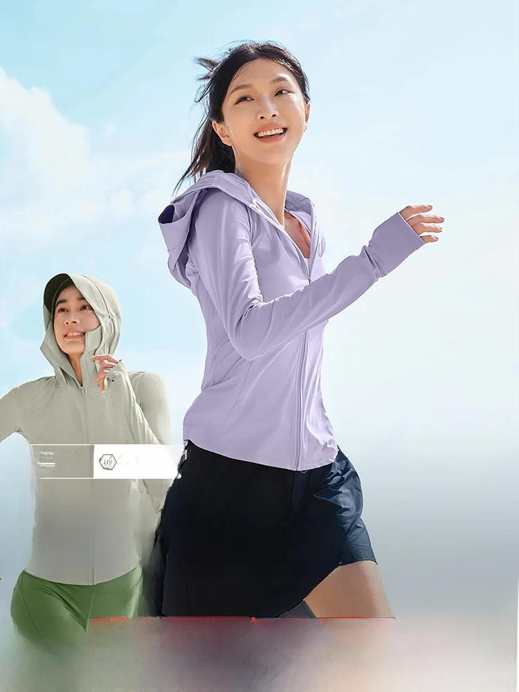 

Banana Le Women's Ice Silk Qui Dry Sweat Absorbing Slim Fit Spor Breathable Sun Protection Outerwear AL900 Spring Summer