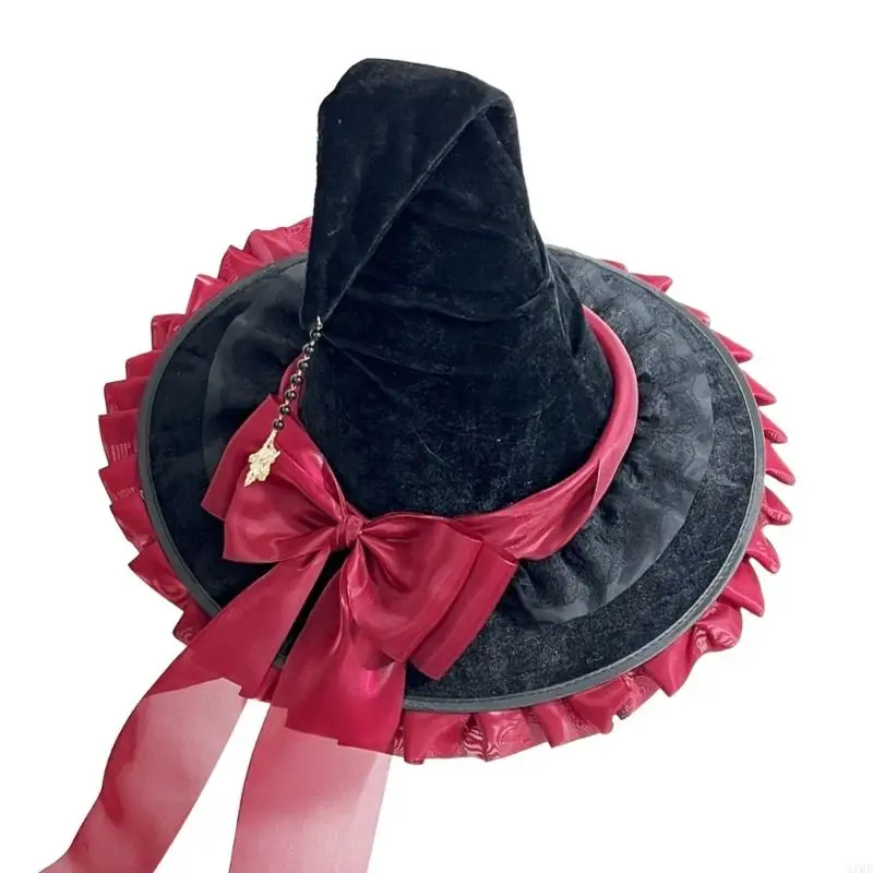 270d Bowknot Wizard Hat Halloween Hat Witch Hat Halloween Costume Witch Hat Party Wizard Hat Stage Performances