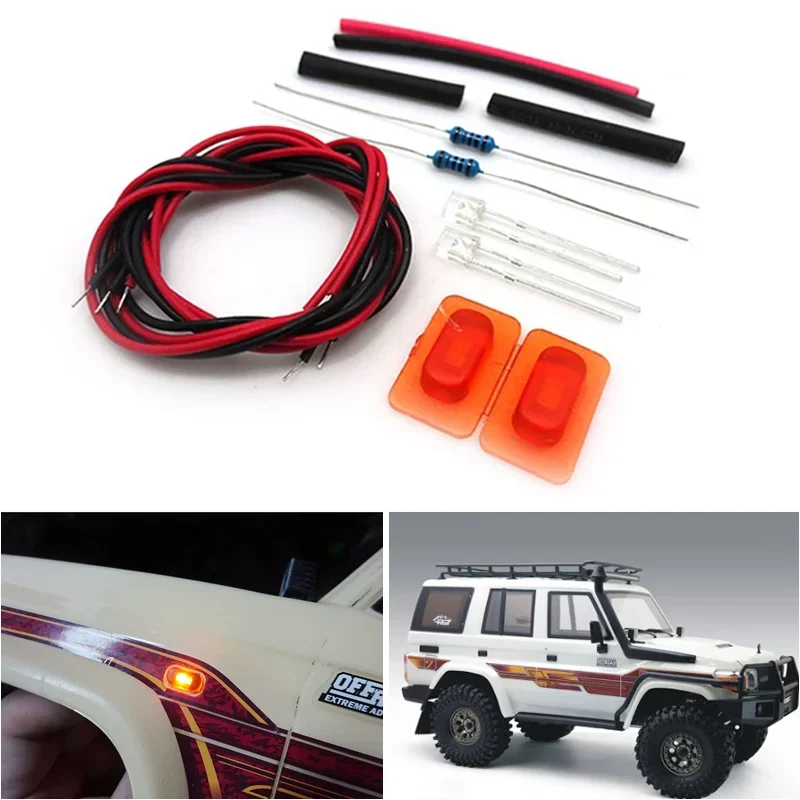 1-parowe światło pozycyjne LED Lampa boczna Udekoruj aktualizację dla 1/10 RC Crawler Car Traxxas RGT LC76 EX86190 Diy Parts Model