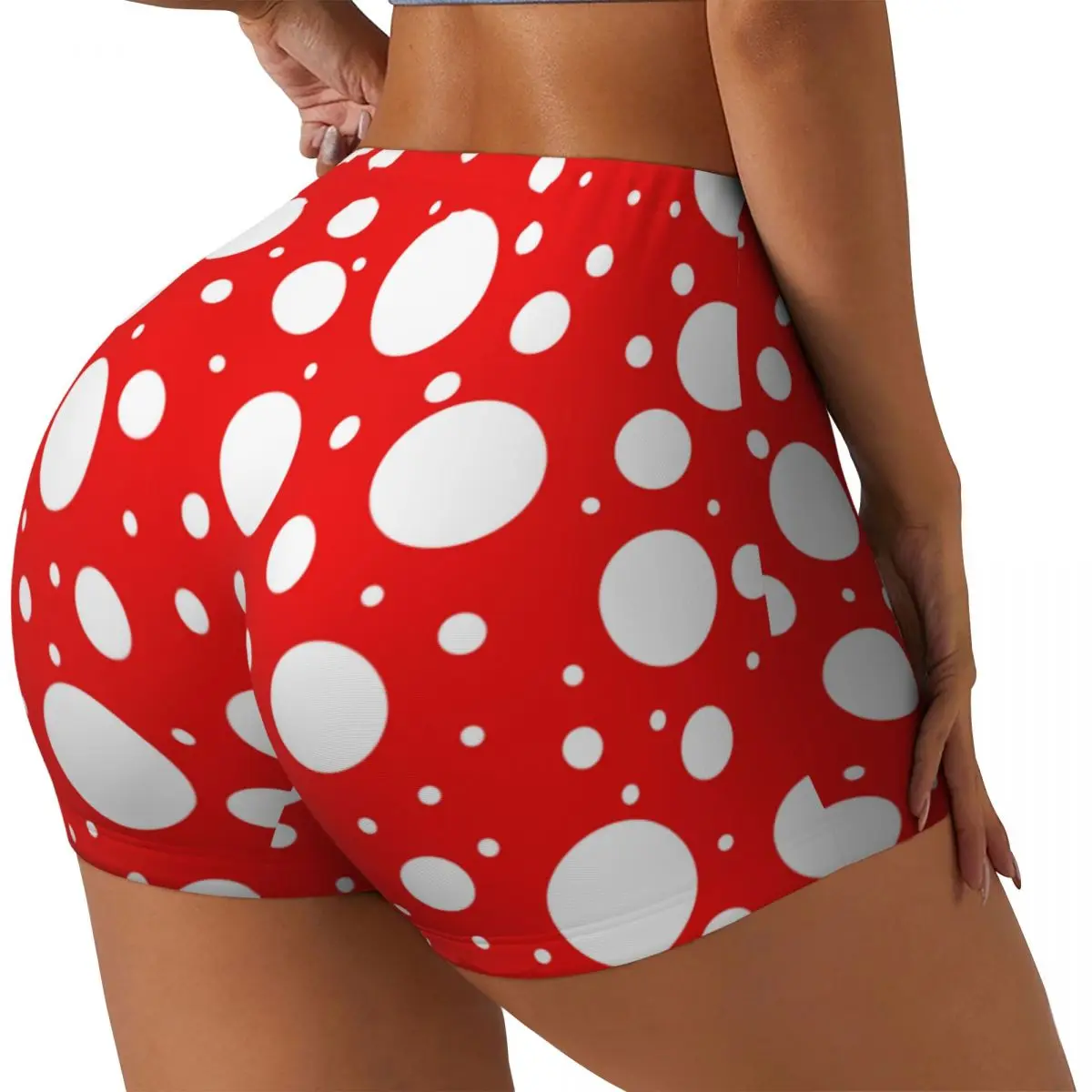 

Japanese Artist Yayoi Kusama Inspired Dots Women Workout Shorts Seamless Scrunch Butt Lifting Abstract Gym Yoga Athletic Shorts