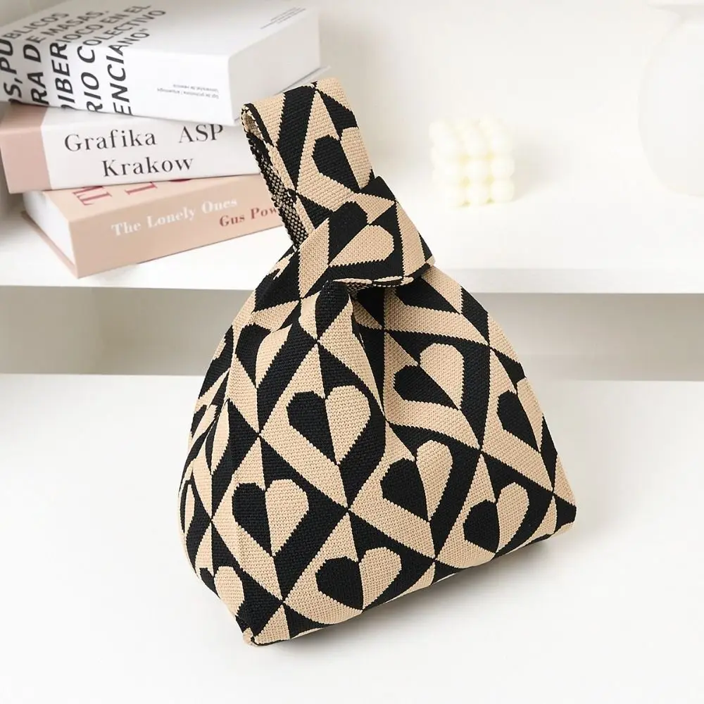 

Новая вязаная сумка Love, вязаная сумка на запястье с узлом большой емкости, большая сумка для студентов