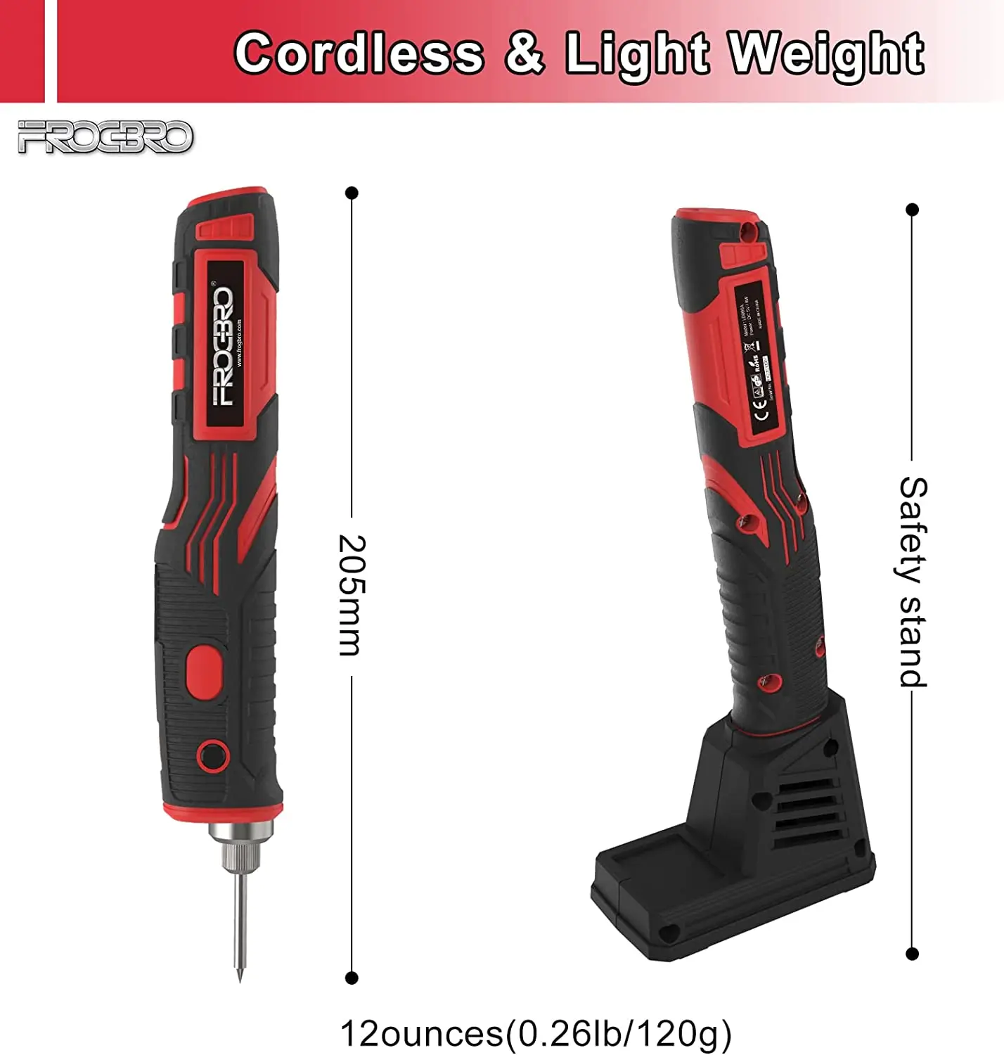 FROGBRO Cordless Soldering Iron Adjustable Temperature LCD Touch Sensor Thermostat Electric S Rechargeable Soldering Tool