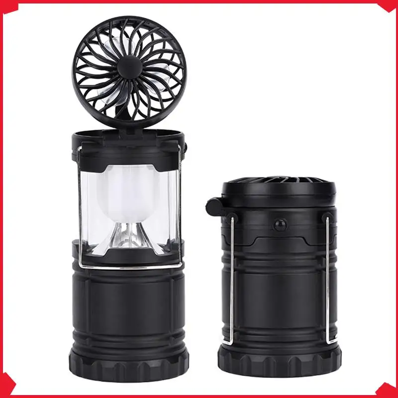 

B17B Outdoor LED Lanterns Collapsible Camping Lantern Bright Battery Powered Hanging Lanterns With Fan, For Camping Hiking