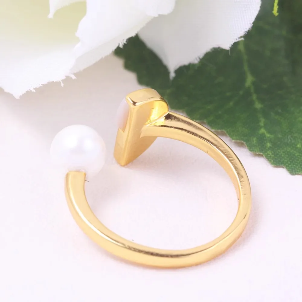 

5pcs Adjustable Gold Plated Pearl Ring Settings Findings & Accessories-for Jewelry Making Bulk Wholesale Craft Supplies 6-7mm