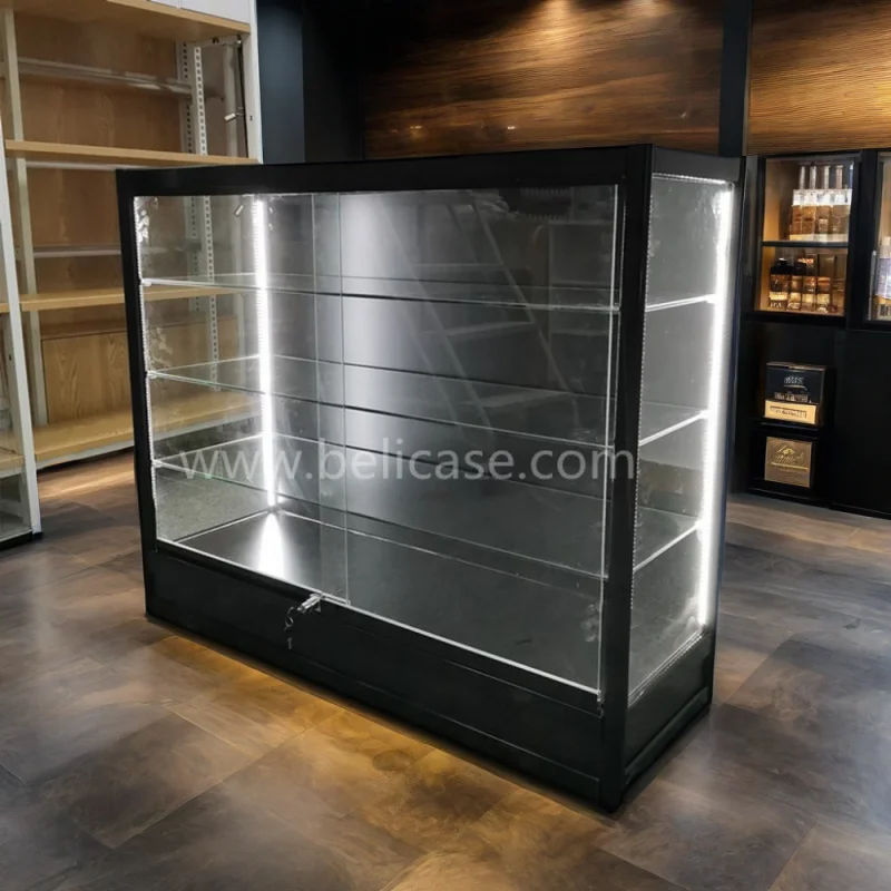 customized.Cheap Aluminium Frame Display Furniture Multi Function Show Display Smoke Shop Lockable Glass Display