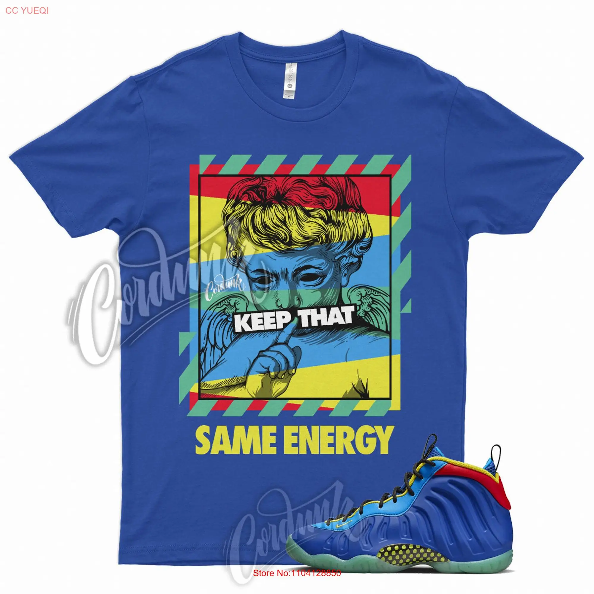 Royal ENERGY T Shirt for Little Posite One Game Laser Blue Enamel Green Yellow Strike Foamposite Red