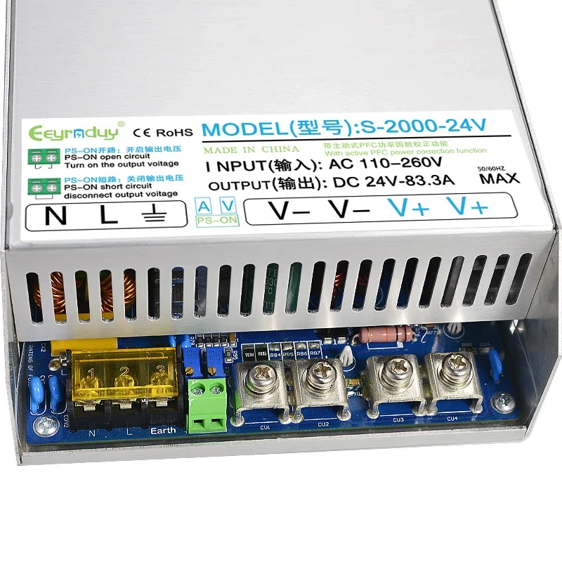 PFC 2000W Switching Power Supply Light Transformer AC110V 220V to DC 5V 12V 24V 48V Source Adapter for Led Strip CCTV