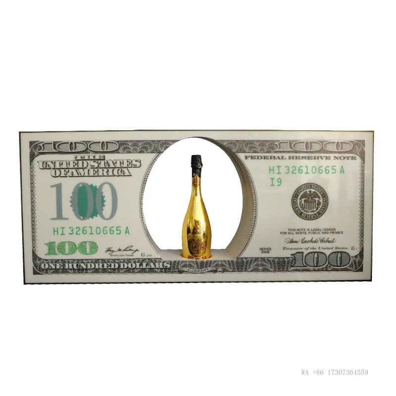 Bar glowing dollar bill drink holder hand-held sign acrylic light boxledChampagne and liquor stand as a prop for cheering and se
