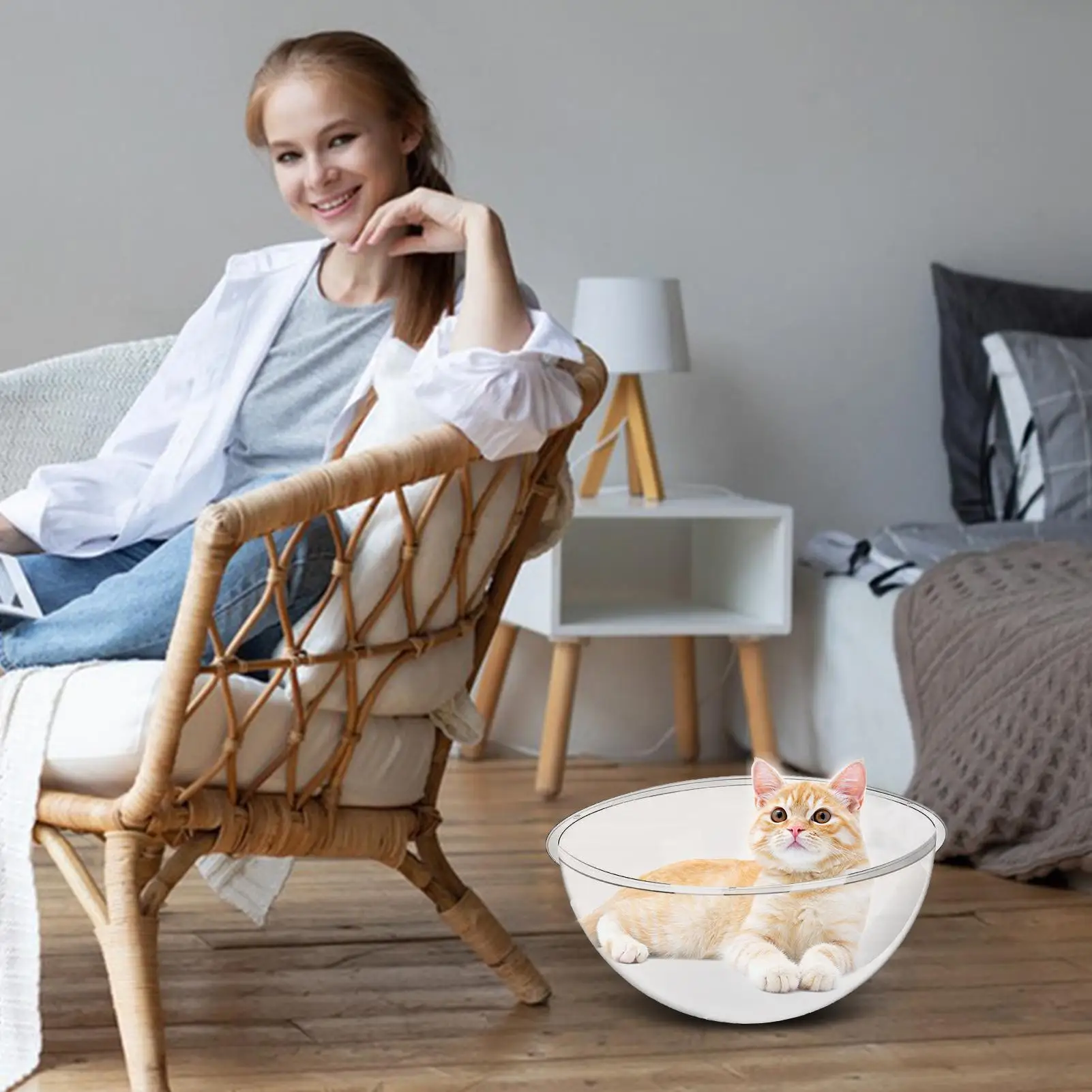 Acrylic Dome Cat Bed High Transparency Cat Clear Bed Indoor Cat Climbing Frame Odorless For Animals House Balcony view 3