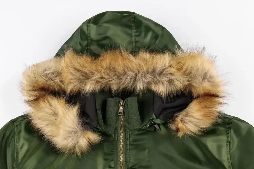Parka masculina com capuz de algodão com gola de lã, jaqueta grossa, casaco à prova de frio, caminhada ao ar livre, neve, inverno quente