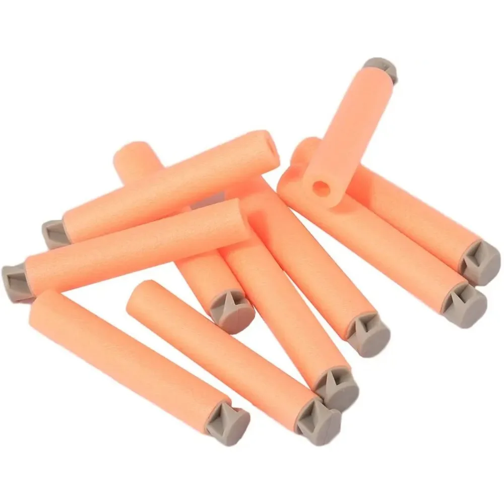 Balas de espuma de cabeza plana para pistolas de juguete, balas suaves de cuerpo naranja y gris, para serie Nerf n-strike Elite, paquete de papel, 500 Uds.