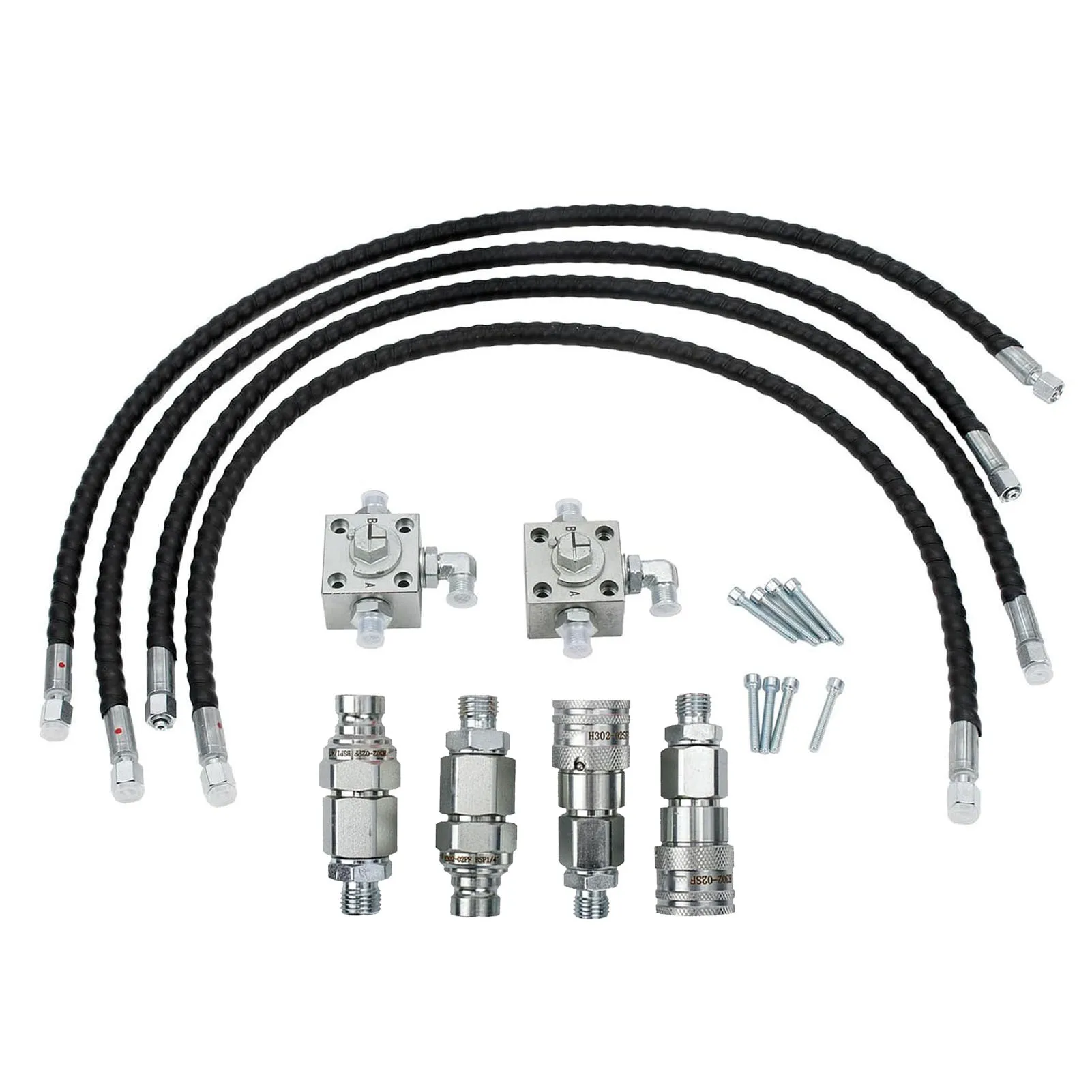 Hydraulic Diverter Valves 4 Quick Connectors Wide Compatibility 3 Way Diverter Valve for 2 Ton Mini Excavators