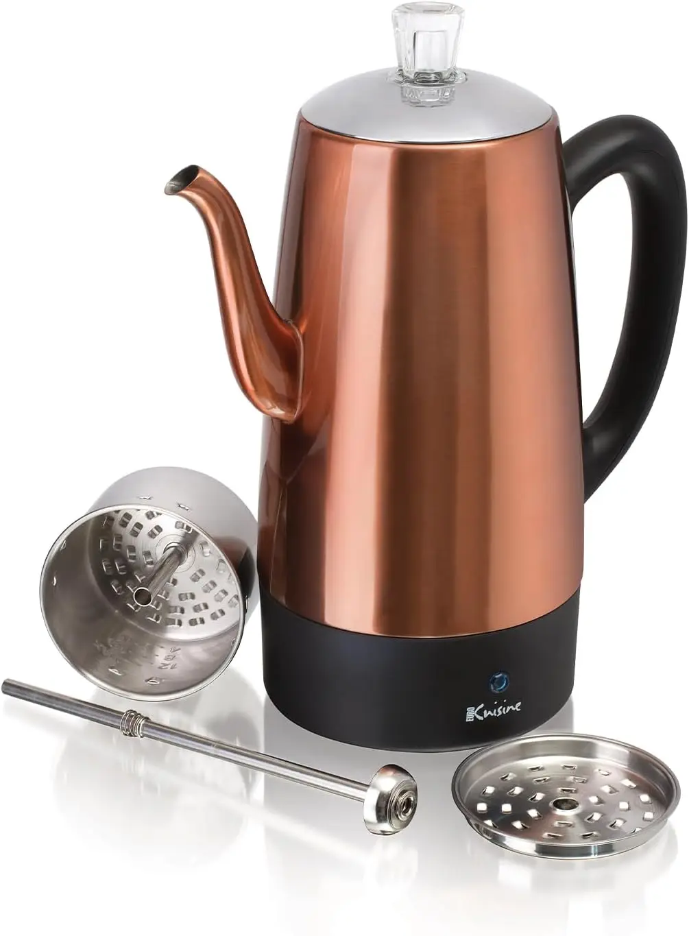 

Stainless Steel Electric Coffee Percolator 12 Cup Dripless Spout Keep Warm