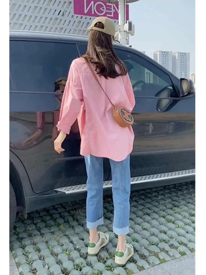 Summer 2026 Cool Stylish Milk System Women's Fashion Set Beautiful Professional Nine-Piece Long Sleeve  Collar Button-Up Set