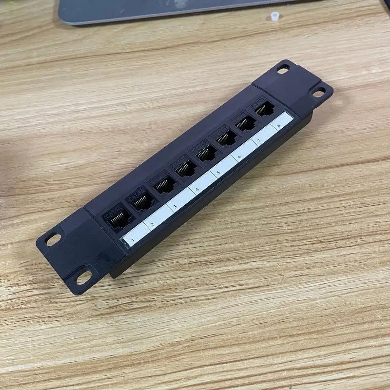Y1UB Patch Panel 8 Port CAT5e 10G Support 1U Patch Panel UTP Wallmount or Rackmount Down Block for CAT5e