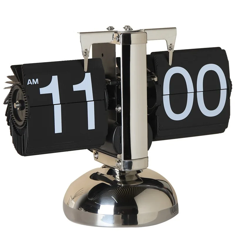 Balance Shape Automatic Flip Table Clock Minimal Mechanical Timepiece For TV Cabinet Home Decor And Holiday Gift Present