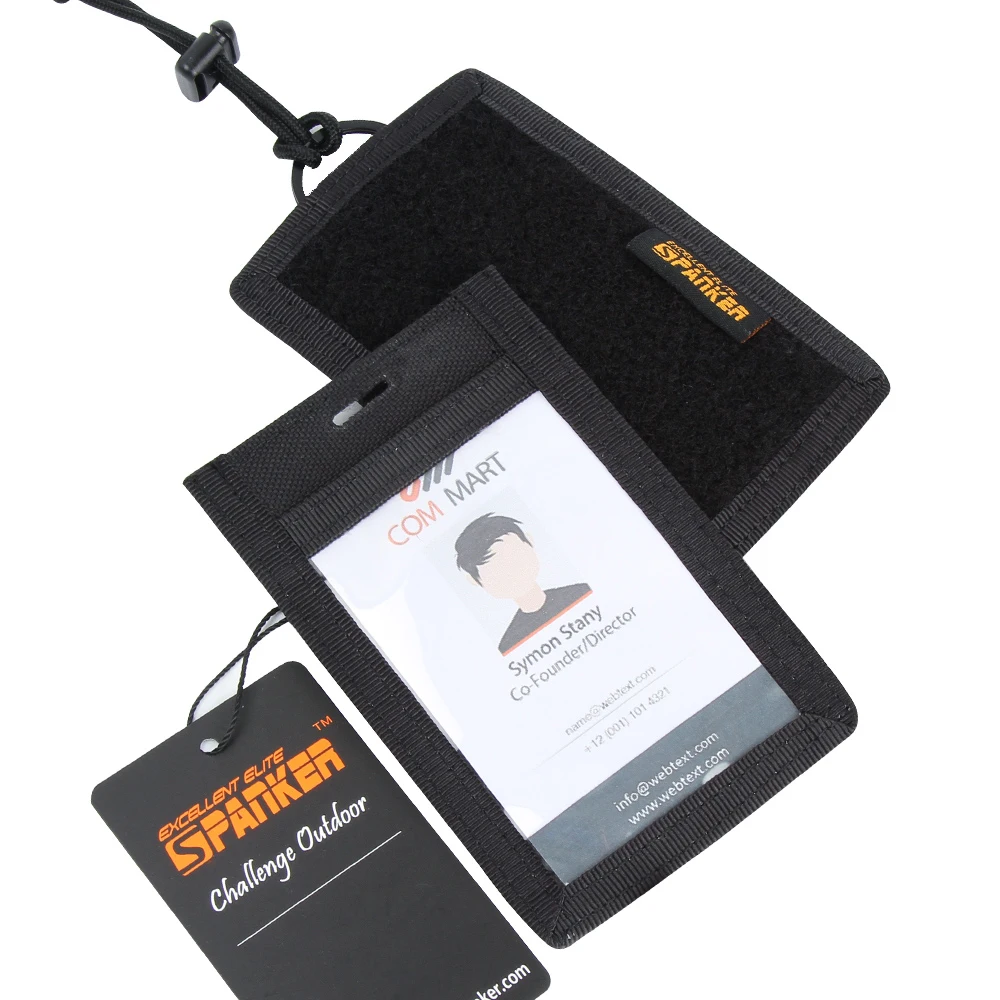 EXCELLENT ELITE SPANKER Tactical Badger Vertical ID Holder  Lanyard Card File Hanging Holder Adjustable Credit Card Holder