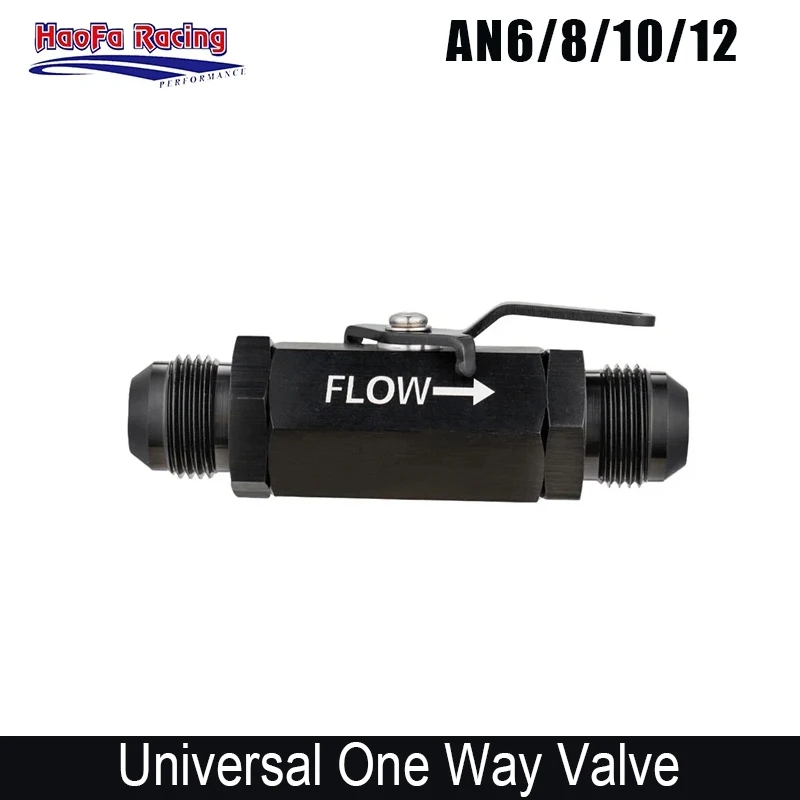 AN6 AN8 AN10 AN12 Universal Fuel One Way Shut OFF Aluminum Inline Fuel Filter Shut off Valve Black