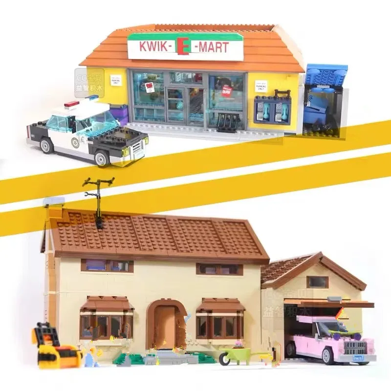 

The Simpsons Supermarket And House Kwik-E-Mart Model Building Blocks Bricks 71016 71006 Toys Birthday Christmas Gift