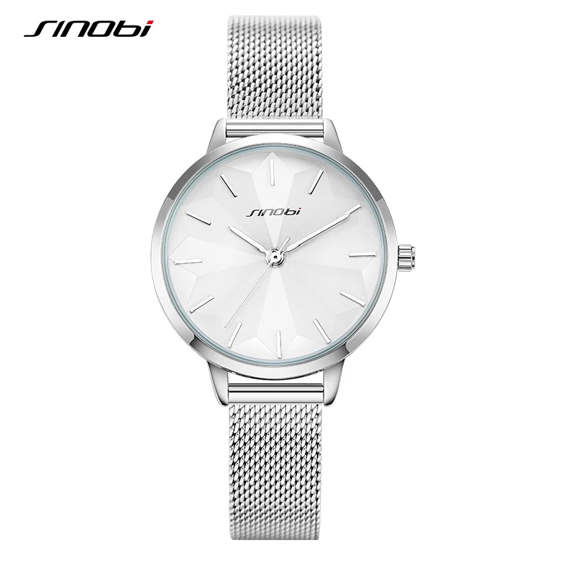 

SINOBI Elegant Ladies Watches Fashion Petals Glass Women's Quartz Wristwatches Best Gifts Clock Sample Super Stainless Steel