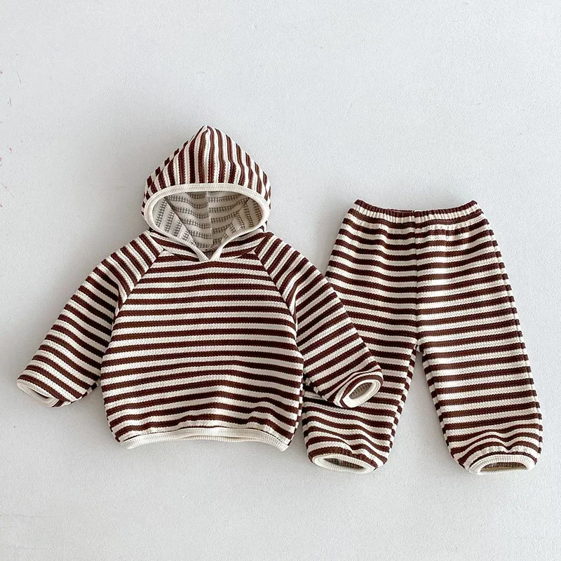 

2025 New Spring Korean Style 0-4Yrs Toddler Baby Boys Girl Clothes Suit Long Sleeve Hooded T-shirt+Pants Children Clothes Set