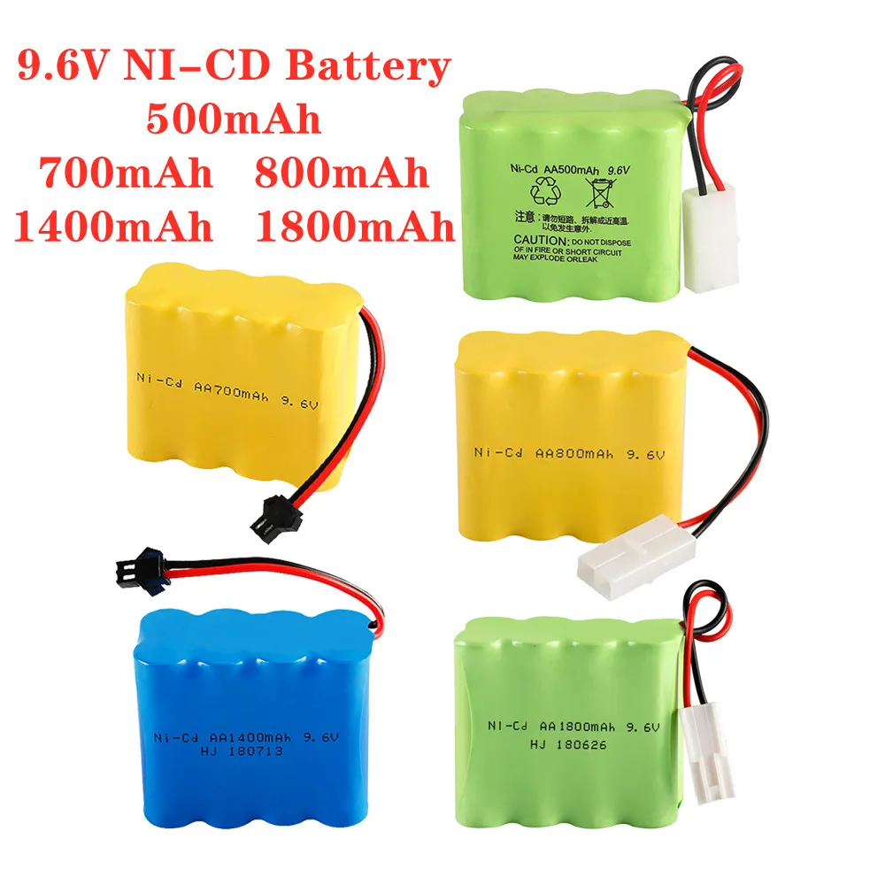 9.6V NICD Battery Set 500mAh For Huanqi 781 782 9.6V 700/800/1000/1400/1800mAh For RC Toy Car Boat Gun Tank Train Robot Part