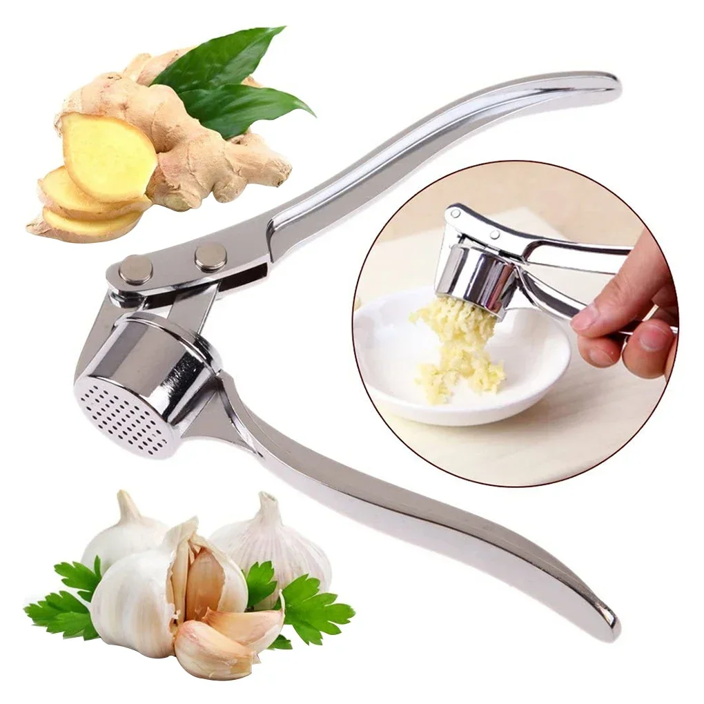 

Garlic Press Crusher Mincer Stainless Steel Garlic Crusher Ginger Squeezer Garlic Grinder Manual Press Tool Kitchen Gadgets